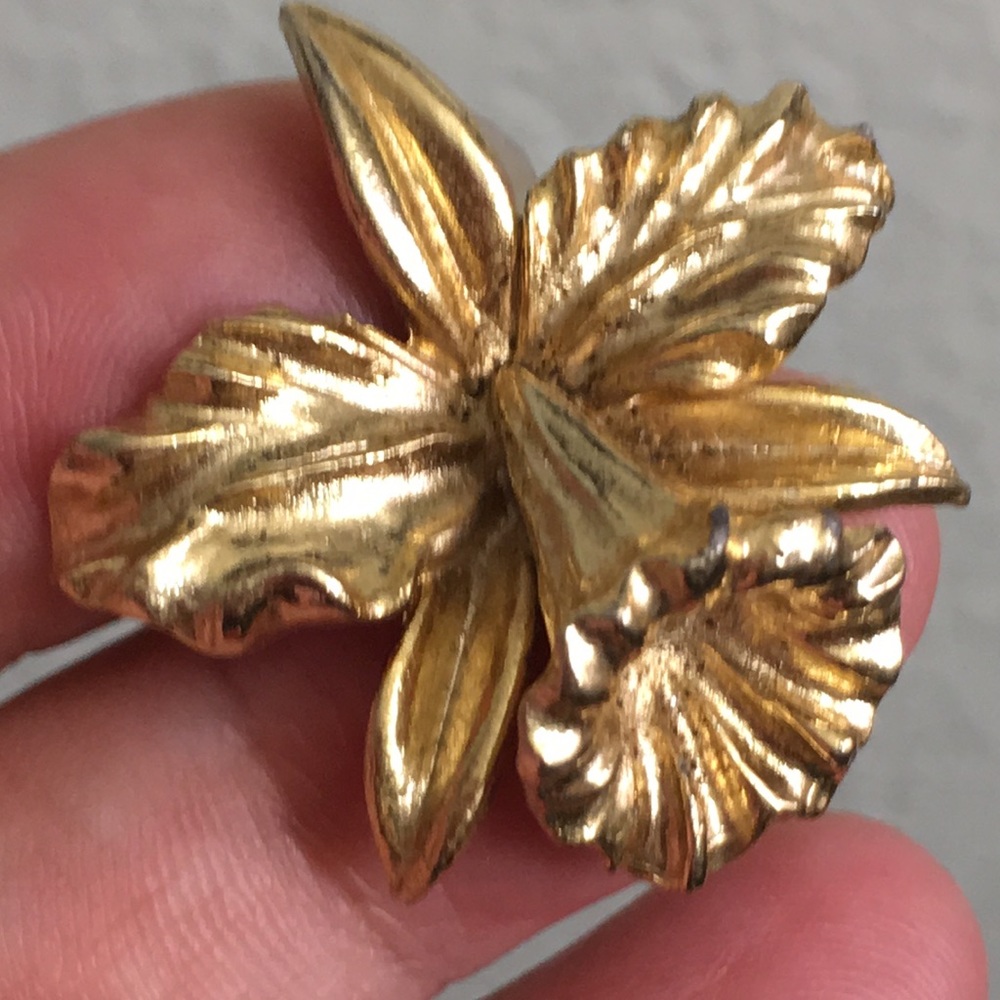Vtg Orchid Brooch - image 2